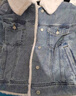 森馬（Semir）牛仔外套女拼接仿兔毛翻領(lǐng)寬松港風(fēng)冬季落肩夾棉夾克103724108001 曬單實(shí)拍圖