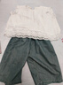 G.DUCKKIDS小黃鴨女童夏季牛仔闊腿褲套裝薄款寶寶2025新款夏日兒童兩件套 森系米白色套裝 120 (建議105-115cm 4-5.2周歲) 曬單實(shí)拍圖