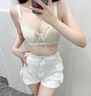 B·W FOREST內(nèi)衣女夏薄款大胸顯小性感蕾絲大碼文胸聚攏上托透氣胸罩 奶膚 75B 曬單實(shí)拍圖
