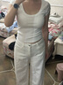 UR2025夏季新款女裝時(shí)尚經(jīng)典通勤百搭白色休閑長(zhǎng)褲UWG850126 曬單實(shí)拍圖