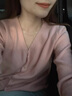 皓娥針織開衫外套女空調(diào)房外套溫柔氣質(zhì)V領(lǐng)寬松顯瘦上衣外搭薄款 藕粉色 常規(guī) 曬單實拍圖