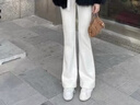 塔馳密司（TOUCH MISS）通勤感純色休閑褲女秋季新款時(shí)尚舒適長(cháng)款喇叭褲子 米白色 30 曬單實(shí)拍圖