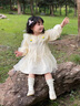 G.DUCKKIDS小黃鴨童裝女童連衣裙春秋裝2025新款兒童裙子洋氣女孩寶寶公主裙 奶茶裙 90 建議1~2歲【 80-90cm】cm 曬單實拍圖