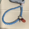 頂妃（DING FEI）冰飄紅瑪瑙手機鏈掛繩手工串珠清新文藝掛飾品手腕掛繩閨蜜禮物 藍玉髓水晶手機鏈掛繩 曬單實(shí)拍圖