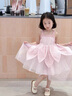 G.DUCKKIDS小黃鴨童裝公主裙女童連衣裙夏季新款哪吒衣服蓮花裙子兒童禮服裙 粉色 100 尺碼2~3歲【90-100cm】cm 曬單實拍圖