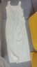 太平鳥(niǎo)女裝連衣裙方領(lǐng)無(wú)袖氣質(zhì)吊帶春收腰抽皺中長(zhǎng)款裙子 米白 M  曬單實(shí)拍圖