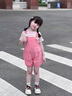 G.DUCKKIDS小黃鴨童裝女童背帶褲套裝夏季2025新款兒童衣服洋氣薄款寶寶夏裝 粉色 90 建議1~2歲【 80-90cm】cm 曬單實拍圖