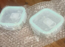GAJABO食品留樣盒微波爐烤箱耐高溫飯盒帶蓋小號上班族便當盒加熱玻璃碗 小號正方320ML/留樣150-200克 曬單實(shí)拍圖