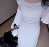 棉致多巴胺絕美連衣裙女2025新款夏日穿搭清純收腰顯瘦巨好看小長裙子 奶藍色連衣裙 L 建議105-120斤 曬單實拍圖
