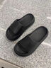 七色紡厚底拖鞋女士戶(hù)外穿增高跟夏季松糕防滑學(xué)生居家用涼拖 藍 36-37 曬單實(shí)拍圖