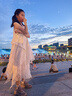女童裙子夏2025新款女大童夏裝度假波西米亞吊帶裙夏季公主連衣裙 米白色 160 曬單實拍圖