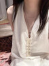 圣保美法式V領(lǐng)度假風(fēng)連衣裙女2025夏季新款吊帶A字長(zhǎng)裙掛脖式海邊沙灘裙 【白杏色】 M 碼 曬單實(shí)拍圖