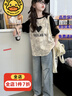 G.DUCKKIDS女童夏季套裝2025新款兒童衣服女大童短袖t恤洋氣夏裝牛仔褲兩件 黑色上衣+牛仔褲 150 尺碼11~12歲【140-150cm】 曬單實(shí)拍圖