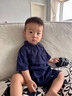 G.DUCKKIDS小黃鴨童裝男童夏季套裝兒童衣服男寶寶運動服純棉夏裝短袖兩件套 藏青色 90 尺碼建議1~2歲cm 曬單實拍圖
