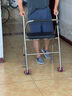 燁泰（YETAI）加粗加厚老年人助行器帶輪帶座助步器老人手推車(chē)不銹鋼殘疾學(xué)步車(chē) 黑色皮面加厚拉片款 加粗加厚不銹鋼管 曬單實(shí)拍圖