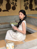 EIN蕾絲田園詩 EIN言法式蕾絲歐若風(fēng)波浪繡花無袖連衣裙女25夏新款 淺杏 L 曬單實(shí)拍圖
