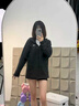 安踏（ANTA）外套女士冬季新款加絨防潑水女款運動(dòng)服連帽開(kāi)衫沖鋒夾克休閑上衣 基礎黑 L （175）【適合125-140斤】 曬單實(shí)拍圖