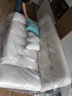 木宮匠法式復古風(fēng)實(shí)木沙發(fā)床兩用折疊小戶(hù)型家用雙人客廳云朵沙發(fā) 1.8米沙發(fā)床【米白色】 乳膠款-五防免洗燈芯絨 曬單實(shí)拍圖