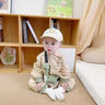 班喜迪男童連體衣秋裝新款嬰幼兒哈衣爬服帥氣寶寶工裝外出服春秋季衣服 卡其色 90cm 曬單實拍圖