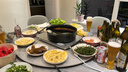 榕庭實(shí)木巖板餐桌椅組合圓形家用小戶型飯桌現(xiàn)代簡(jiǎn)約輕奢大圓桌帶轉(zhuǎn)盤 1.3m 餐桌+6椅 送轉(zhuǎn)盤 曬單實(shí)拍圖