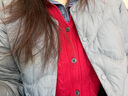優(yōu)衣庫女裝紐花圓領(lǐng)針織開(kāi)衫/毛衣外套空調衫通勤秋冬新款481477 16 紅色 L 曬單實(shí)拍圖