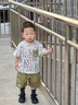 G.duck小黃鴨童裝兒童短袖t恤套裝男寶寶夏裝酷帥氣衣服男孩夏季兩件套 綠色套裝 120 (建議105-115cm 4-5.2周歲) 曬單實(shí)拍圖