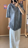 杜小閑扎染肌理感冰絲短袖t恤男夏季薄款設計感V領(lǐng)休閑美式速干半袖體恤 灰色 XL [推薦120-140斤] 曬單實(shí)拍圖