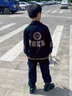 G.DUCKKIDS童裝男童套裝秋裝2025新款兒童衣服時尚帥氣小男孩牛仔衣外套春秋 咖色兩件套 120 (建議身高110-120 6-7歲) 曬單實(shí)拍圖