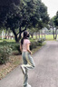 俞兆林（YUZHAOLIN）破洞闊腿牛仔褲女2025春夏季新款時尚潮流設(shè)計感寬松顯瘦直筒褲子 藍(lán)色 L 110-120斤 曬單實拍圖
