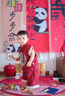 G.DUCKKIDS小黃鴨周歲禮服男寶寶抓周衣服女漢服百日宴百天滿月嬰兒套裝夏季 紅色+香囊 90 建議1~2歲【 80-90cm】cm 曬單實拍圖