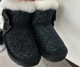 巴拉巴拉童鞋兒童雪地靴女童短靴女孩加厚加絨冬季靴子新閃亮 黑色調00399 28碼 曬單實(shí)拍圖
