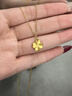 華夏福禮項(xiàng)鏈女2025新款黃金吊墜足金999四葉草金項(xiàng)鏈七夕情人節(jié)送女朋友 【小版】四葉草*O字銀鏈：約0.22g 普通裝 曬單實(shí)拍圖