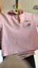 嘟嘟家兒童POLO領(lǐng)T恤衫夏季男童休閑短袖夏裝女童透氣半袖寶寶可愛上衣 粉色 100 曬單實拍圖
