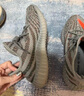 阿迪達斯Yeezy350夏日透氣男鞋灰橙椰子休閑鞋GW1229 38 曬單實(shí)拍圖