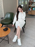 斯凱奇（Skechers）女鞋秋季厚底增高休閑鞋中高幫小白鞋七夕禮物送女友117518 白色/WHT 37 曬單實(shí)拍圖