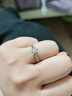 星眸珠寶18K金白鉆石戒指扭臂六爪顯鉆求婚結(jié)婚鉆戒送女友女神節(jié)禮物 18K金-10分H色SI天然鉆 曬單實拍圖