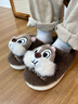 樸西冬季保暖室內兒童棉拖鞋萌趣可愛(ài)居家舒棉絨親子成人毛絨防滑棉拖 奇奇 29-30 (200mm) 曬單實(shí)拍圖