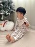 拉比兒童肩開服純棉套裝2套裝睡衣男女童25春夏新款圓領(lǐng)長袖家居套裝 肩開-統(tǒng)一色 2套裝 100 cm 曬單實(shí)拍圖