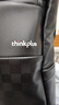 ThinkPad聯(lián)想（thinkplus）大容量時尚格紋元素現(xiàn)代休閑雙肩包 有防盜拉鏈 黑色 曬單實拍圖