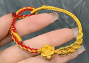 中國(guó)黃金（CHINA GOLD）蓮花五帝錢黃金手鏈女足金蓮花錢幣編織手繩七夕送女朋友生日禮物 【京速達(dá)】蓮花五帝錢幣紅手繩  約0.9g 【克重多退少補(bǔ) 以實(shí)物克重為準(zhǔn)】 曬單實(shí)拍圖