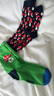 Happy Socks春夏款童襪多巴胺蜜蜂條紋花花棉襪中筒襪2雙裝 快樂(lè)蘑菇 2雙 7-9歲 曬單實(shí)拍圖