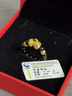 中國黃金（CHINA GOLD）黃金戒指男女款立體足金貔貅寶寶串珠指環(huán)節(jié)日生日禮物送女友愛人 貔貅寶寶戒指【黑瑪瑙】約0.3g 曬單實(shí)拍圖