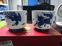 景德鎮(zhèn)陶瓷青花泡茶杯家用功夫茶具高溫白瓷主人杯手握對(duì)杯高檔送禮盒裝 飛鳳麒麟手握杯（對(duì)杯） 曬單實(shí)拍圖
