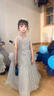 思妙星女童晚禮服輕奢小眾高端生日花童女孩公主裙兒童主持人鋼琴演出服 灰色長款 130 曬單實拍圖