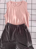 莫代爾睡衣女夏季冰絲帶胸墊無袖短褲背心圓領(lǐng)休閑家居服可外穿運動套裝 Y23104 XL (120-140斤) 曬單實拍圖