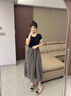 TOUCH MISS25年春夏巴黎泡泡縐肌理棉麻寬松燈籠裙彈力腰半裙花苞裙 LSY 黑格紋 常規 L 曬單實(shí)拍圖