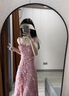 瑜尚臻品法式碎花連衣裙女顯瘦設計感荷葉邊吊帶連衣裙不規則收腰開(kāi)叉 L 曬單實(shí)拍圖