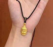 中國黃金（CHINA GOLD）佛頭黃金吊墜女款足金大日如來佛祖項(xiàng)鏈情人節(jié)生日禮物送媽媽女友 佛頭吊墜【默認(rèn)黑繩】約1.8g 曬單實(shí)拍圖