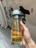 水宜生一鍵速開(kāi)純鈦水杯雙層玻璃杯車(chē)載便攜高檔弱堿商務(wù)水杯免費定制冰川藍商務(wù)泡茶杯 曬單實(shí)拍圖