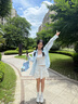 JIOESC藍(lán)色薄款防曬襯衫女夏季2025新款蕾絲拼接小眾設(shè)計(jì)感氣質(zhì)絕美上衣 藍(lán)色 M 曬單實(shí)拍圖